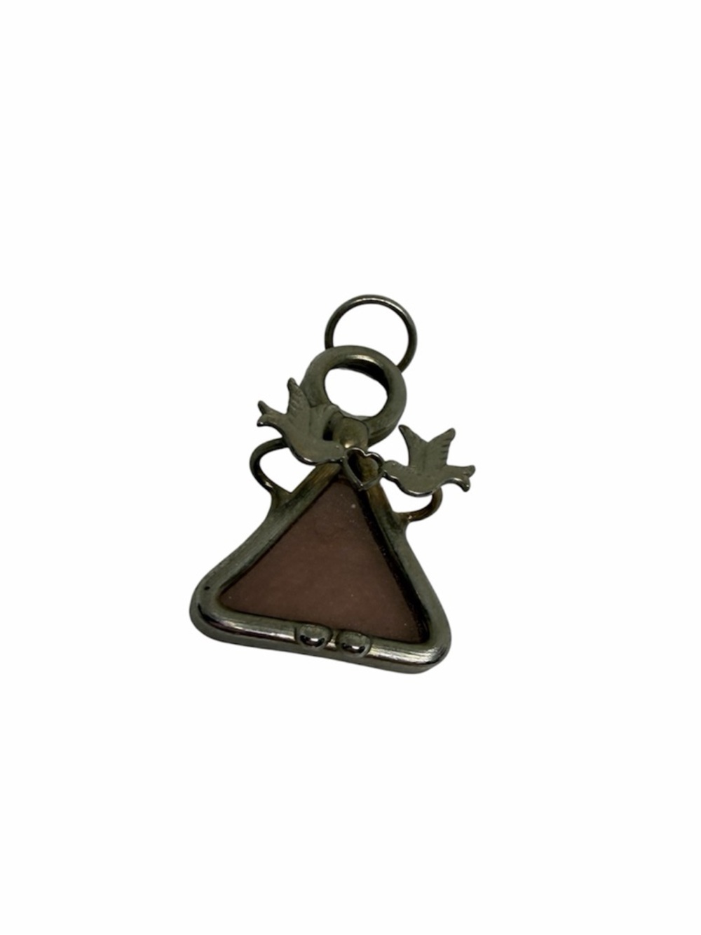 Metal Pendant Angel Triangular Design with Birds Necklace Pendant